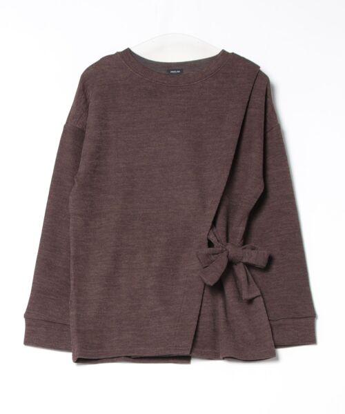 STYLEBLOCK（スタイルブロック）の「リブニットソーサイドラップチュニック（チュニック・レディース・ブラック/ダークグリーン/ブラウン/モカ/アイボリー・M）」の4枚目の写真