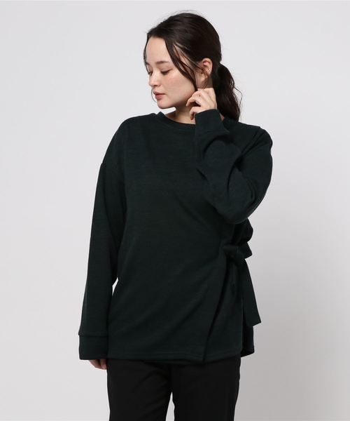 STYLEBLOCK（スタイルブロック）の「リブニットソーサイドラップチュニック（チュニック・レディース・ブラック/ダークグリーン/ブラウン/モカ/アイボリー・M）」の8枚目の写真