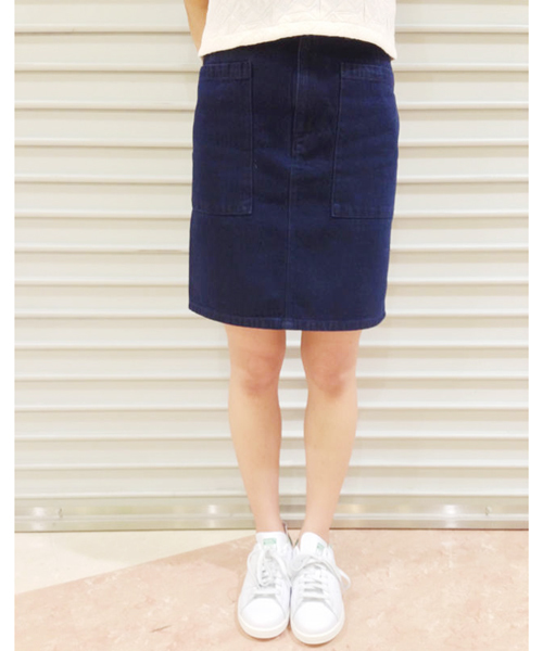 Kastane(カスタネ)の「【Kastane】BIGポケットサイズバリエスカート(スカート・レディース・ベージュ/ダークカーキ/ブラック/インディゴブルー・X-SMALL/MEDIUM/LARGE/SMALL)」の1枚目の写真