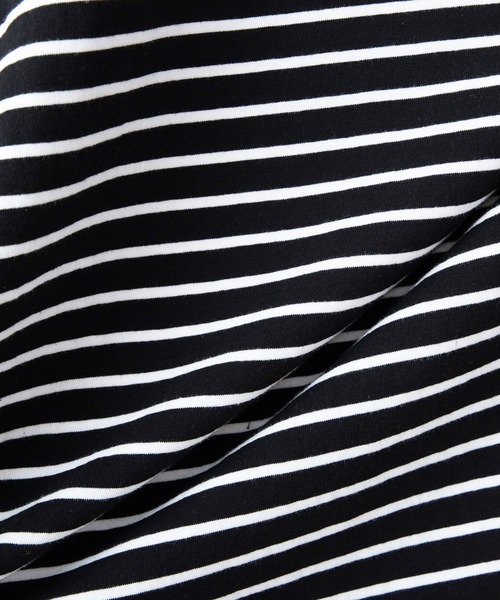 anown(アノン)の「anown/アノン オーバーサイズ ダメージ レイヤードボーダーカットソー(Tシャツ/カットソー・メンズ・ブラック×ホワイト・FREE)」の8枚目の写真