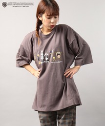 【POWER TO THE PEOPLE×LOONEY TUNES】ダブルネーム ルーニー・テューンズ コラボ ビッグシルエット プリント半袖Tシャツ