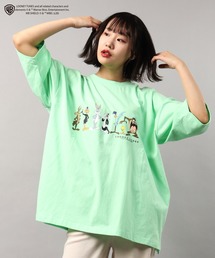 【POWER TO THE PEOPLE×LOONEY TUNES】ダブルネーム ルーニー・テューンズ コラボ ビッグシルエット プリント半袖Tシャツ