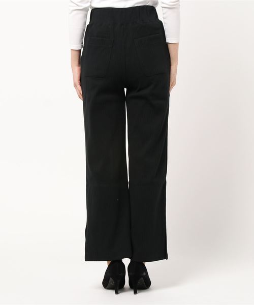 RAG MACHINE（ラグマシーン）の「【RAG MACHINE】リブワイドパンツ（その他パンツ・レディース・ブラック/オフホワイト/ダークベージュ・M/L）」の5枚目の写真