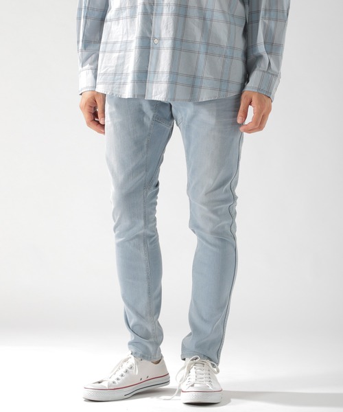 BAYFLOW（ベイフロー）の「クライミングデニムスキニー 20SS2（デニムパンツ・メンズ・サックスブルー/クリアブルー・SMALL/MEDIUM/LARGE）」の5枚目の写真
