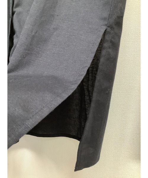 ulu(ウル)の「linencotton standcollar shirt onepiece(シャツワンピース・レディース・ブラック/ベージュ・FREE)」の12枚目の写真