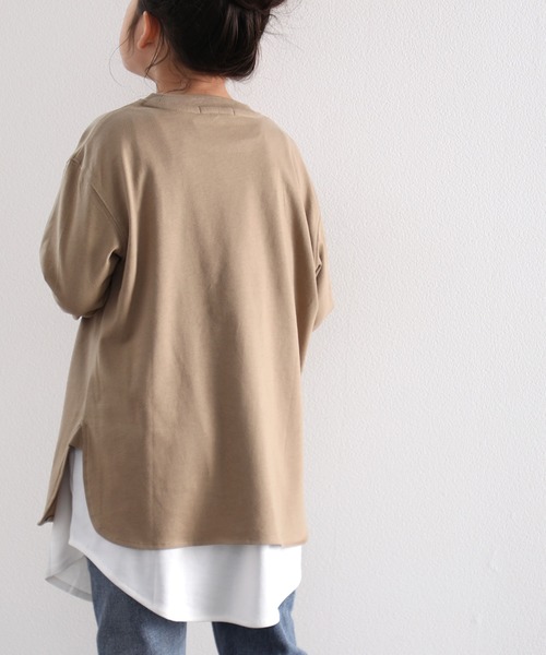 classicalelf(クラシカルエルフ)の「キッズ サイドスリット入りビッグシルエットロングTシャツ(長袖)(Tシャツ/カットソー・キッズ・ホワイト/ブラック/ベージュ/モカ/ブラウン系その他/グリーン系その他・130/140/150)」の13枚目の写真