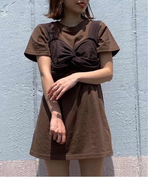 Heather（ヘザー）の「ビスチェSETカットチュニック　886806（Tシャツ/カットソー・レディース・ホワイト系その他/ブラウン系その他/ベージュ系その他・FREE）」の3枚目の写真