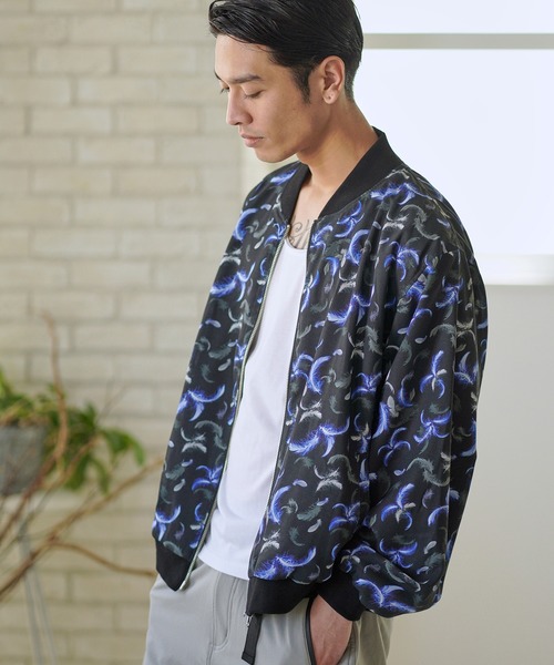 CAMBIO(カンビオ)の「mj7264-Blue Feather Loose Blouson(ブルゾン・メンズ・ブラック・S/M/L)」の1枚目の写真