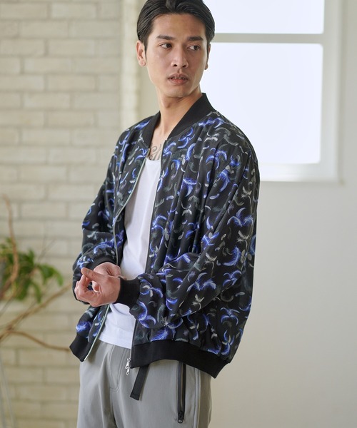 CAMBIO(カンビオ)の「mj7264-Blue Feather Loose Blouson(ブルゾン・メンズ・ブラック・S/M/L)」の4枚目の写真