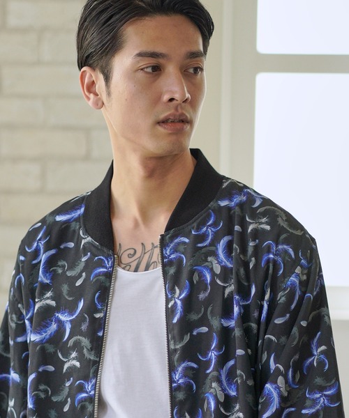 CAMBIO(カンビオ)の「mj7264-Blue Feather Loose Blouson(ブルゾン・メンズ・ブラック・S/M/L)」の2枚目の写真