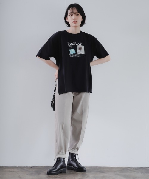 PAGEBOY(ページボーイ)の「トランスグラフィックTシャツ(Tシャツ/カットソー・レディース・ブラック/オフホワイト・FREE)」の5枚目の写真