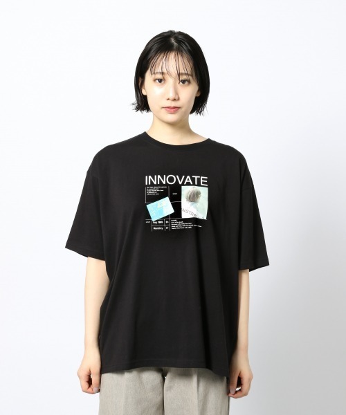 PAGEBOY(ページボーイ)の「トランスグラフィックTシャツ(Tシャツ/カットソー・レディース・ブラック/オフホワイト・FREE)」の6枚目の写真