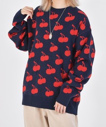 KIRSH | ONE TONE CHERRY PATTERN KNIT/ワントーンチェリーパターンニット(ニット/セーター)