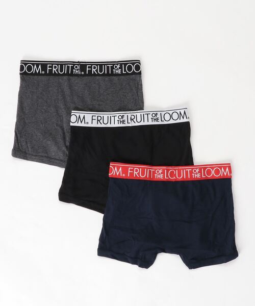 FRUIT OF THE LOOM（フルーツオブザルーム）の「【FRUIT OF THE LOOM】TCフライス ボクサーパンツ3P / アウトゴム ロゴ入り ボクサーブリーフ 3枚セット（ボクサーパンツ・メンズ・ブラック/ネイビー・M/L/XL）」の3枚目の写真