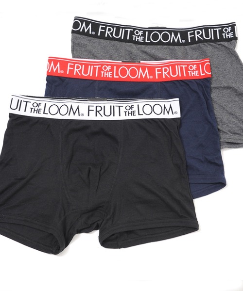 FRUIT OF THE LOOM（フルーツオブザルーム）の「【FRUIT OF THE LOOM】TCフライス ボクサーパンツ3P / アウトゴム ロゴ入り ボクサーブリーフ 3枚セット（ボクサーパンツ・メンズ・ブラック/ネイビー・M/L/XL）」の2枚目の写真