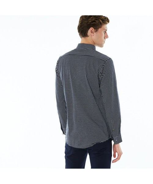 LACOSTE（ラコステ）の「ギンガムチェックボタンダウンシャツ（ポロシャツ・メンズ・ブラック/ネイビー/ブラウン・3/5/2/4）」の7枚目の写真