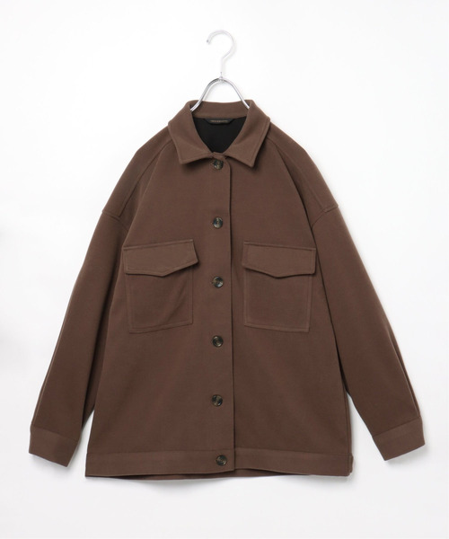 VENCEEXCHANGE（ヴァンスエクスチェンジ）の「ウールライクCPOジャケット（ミリタリージャケット・レディース・ブラウン/オフホワイト/ブルー・M）」の3枚目の写真