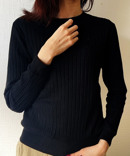 aimoha（アイモハ）の「毛布のように暖かい！ストレッチ抜群で着脱ラクラク (AW)（ニット/セーター・レディース・グレー/ブラック/ベージュ・LARGE/MEDIUM）」の2枚目の写真