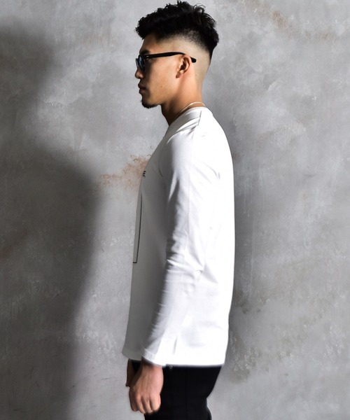 BLACK by VANQUISH（ブラックバイバンキッシュ）の「【Black by VANQUISH】BOXロゴロンT（Tシャツ/カットソー・メンズ・ブラック/ホワイト・M/L/XL）」の9枚目の写真