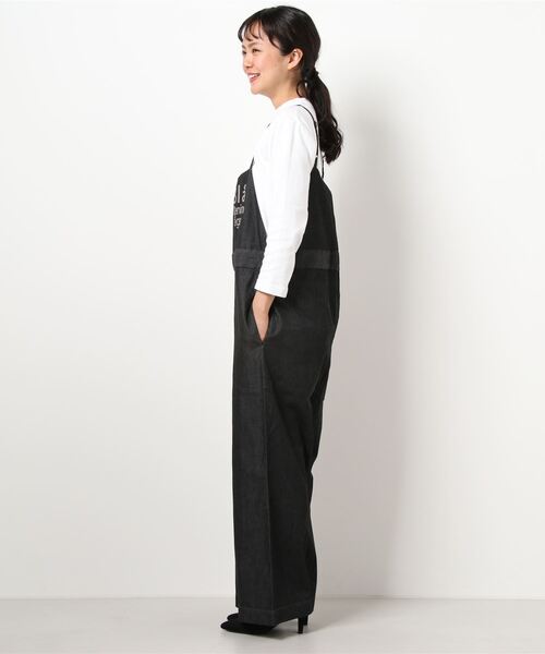 blanc basque（ブランバスク）の「【ＢＬＡＮＣ　ｂａｓｑｕｅ】ライトデニムサロペット（サロペット/オーバーオール・レディース・ブラック/インディゴブルー・FREE）」の3枚目の写真