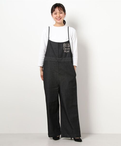 blanc basque（ブランバスク）の「【ＢＬＡＮＣ　ｂａｓｑｕｅ】ライトデニムサロペット（サロペット/オーバーオール・レディース・ブラック/インディゴブルー・FREE）」の16枚目の写真