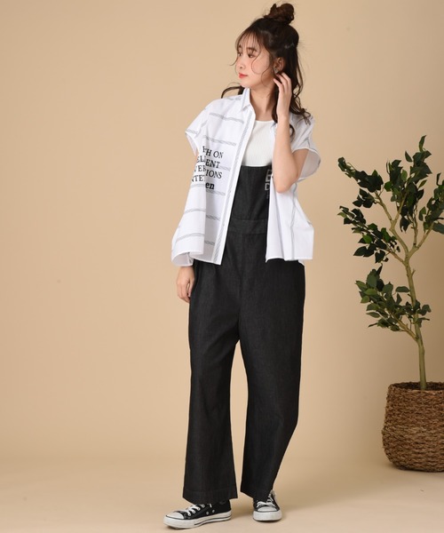 blanc basque（ブランバスク）の「【ＢＬＡＮＣ　ｂａｓｑｕｅ】ライトデニムサロペット（サロペット/オーバーオール・レディース・ブラック/インディゴブルー・FREE）」の9枚目の写真