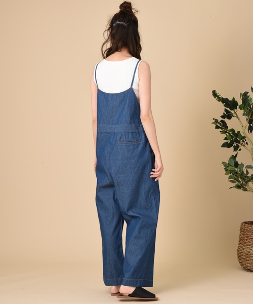 blanc basque（ブランバスク）の「【ＢＬＡＮＣ　ｂａｓｑｕｅ】ライトデニムサロペット（サロペット/オーバーオール・レディース・ブラック/インディゴブルー・FREE）」の14枚目の写真