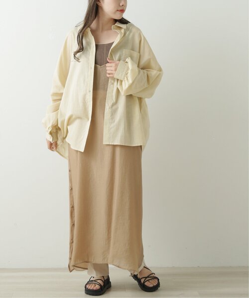 RAY CASSIN（レイカズン）の「BIGドロショルシャツ（シャツ/ブラウス・レディース・ベージュ/パープル/オフホワイト・FREE）」の8枚目の写真