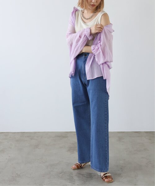 RAY CASSIN（レイカズン）の「BIGドロショルシャツ（シャツ/ブラウス・レディース・ベージュ/パープル/オフホワイト・FREE）」の5枚目の写真