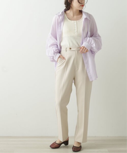 RAY CASSIN（レイカズン）の「BIGドロショルシャツ（シャツ/ブラウス・レディース・ベージュ/パープル/オフホワイト・FREE）」の13枚目の写真