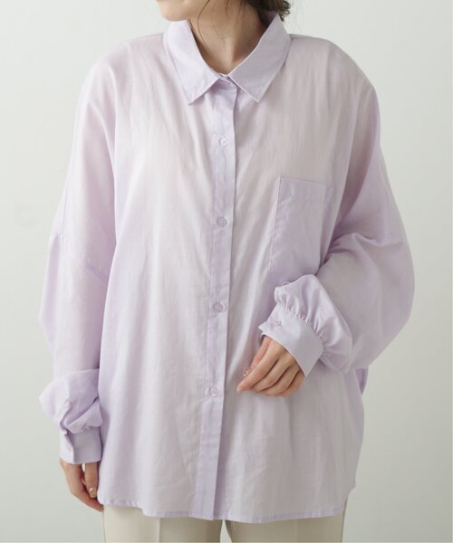 RAY CASSIN（レイカズン）の「BIGドロショルシャツ（シャツ/ブラウス・レディース・ベージュ/パープル/オフホワイト・FREE）」の20枚目の写真