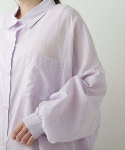 RAY CASSIN（レイカズン）の「BIGドロショルシャツ（シャツ/ブラウス・レディース・ベージュ/パープル/オフホワイト・FREE）」の14枚目の写真