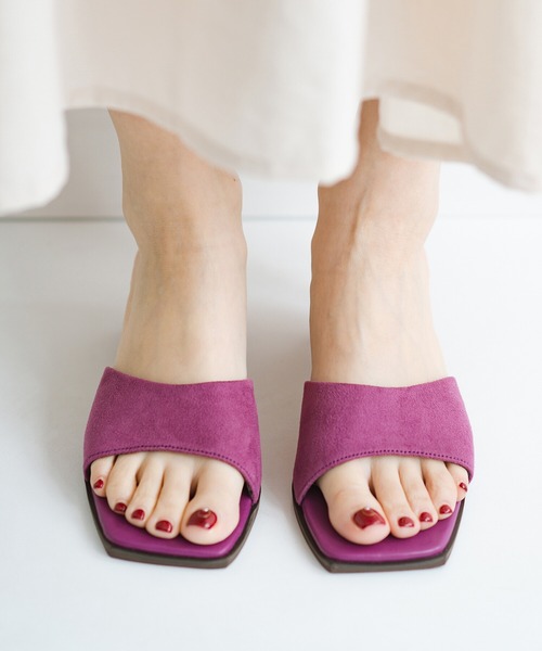 haco!（ハコ）の「コーデにひとさじの女っぽさを加えてくれる　サッと履けてスラリと見えるヒールサンダル（サンダル・レディース・パープル/アイボリー・1/2/4/6/3/5）」の6枚目の写真