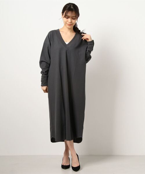 Samansa Mos2 blue（サマンサモスモスブルー）の「ハニカムVネック