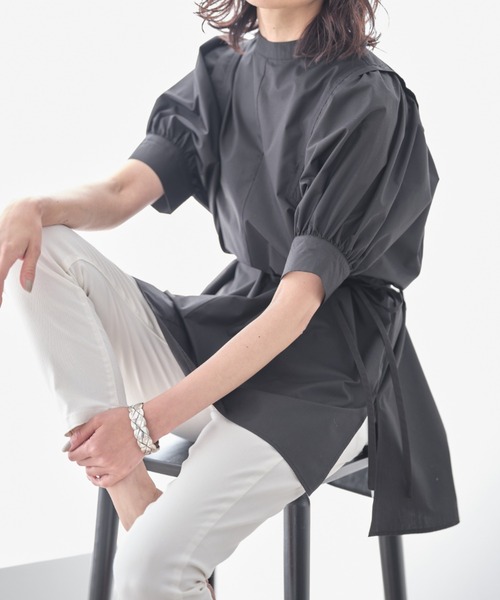 &. NOSTALGIA（アンドドットノスタルジア）の「前後２ＷＡＹチュニック（チュニック・レディース・ホワイト/ブラック/ベージュ/ラベンダー・FREE）」の2枚目の写真