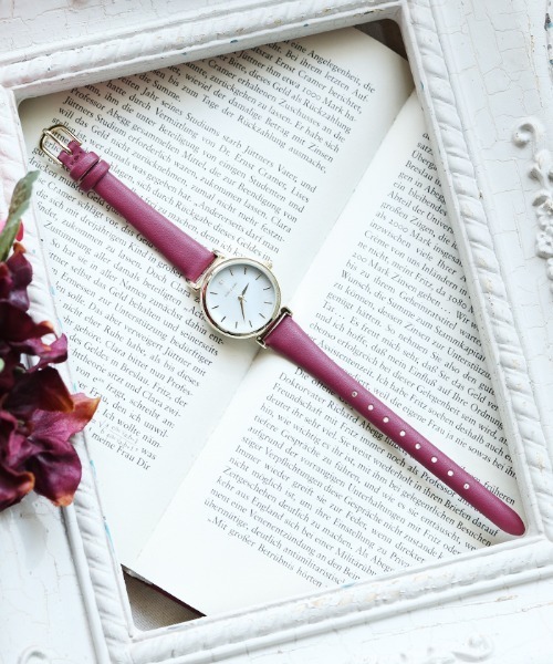 axes femme（アクシーズファム）の「ラウンドウォッチ（アナログ腕時計・レディース・ラベンダー/グリーン/ベージュ/ワイン・MEDIUM）」の4枚目の写真