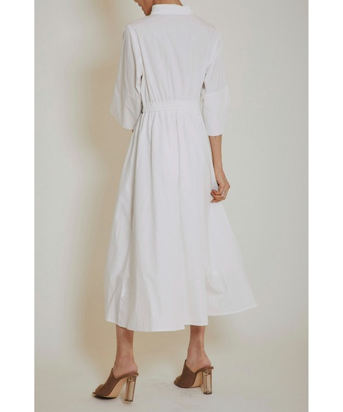 &. NOSTALGIA(アンドドットノスタルジア)の「シャツパイピングワンピース(ワンピース・レディース・ホワイト/ベージュ・FREE)」の8枚目の写真