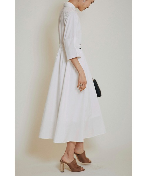 &. NOSTALGIA(アンドドットノスタルジア)の「シャツパイピングワンピース(ワンピース・レディース・ホワイト/ベージュ・FREE)」の9枚目の写真