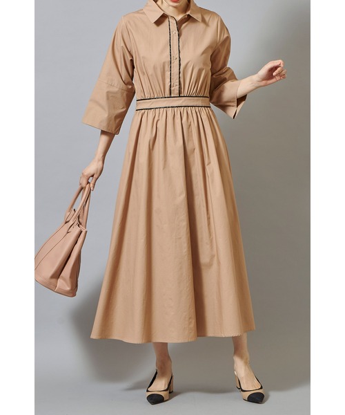 &. NOSTALGIA(アンドドットノスタルジア)の「シャツパイピングワンピース(ワンピース・レディース・ホワイト/ベージュ・FREE)」の16枚目の写真