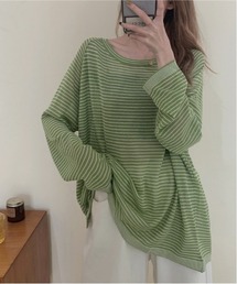 シアーボーダートップス/【WEB/EC限定商品】