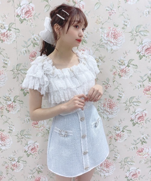 Swankiss（スワンキス）の「DC 3lacys TOPS（その他トップス・レディース・ホワイト/ピンク/ブラック・FREE）」の4枚目の写真