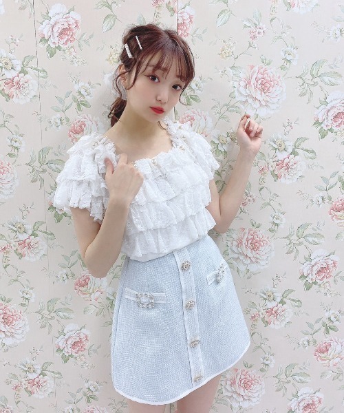 Swankiss（スワンキス）の「DC 3lacys TOPS（その他トップス・レディース・ホワイト/ピンク/ブラック・FREE）」の6枚目の写真