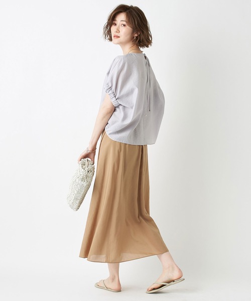 RIVE DROITE（リヴドロワ）の「スパンローンラップスカート（スカート・レディース・ベージュ/イエロー・38/36）」の6枚目の写真