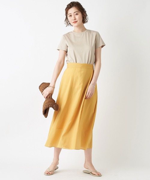 RIVE DROITE（リヴドロワ）の「スパンローンラップスカート（スカート・レディース・ベージュ/イエロー・38/36）」の11枚目の写真