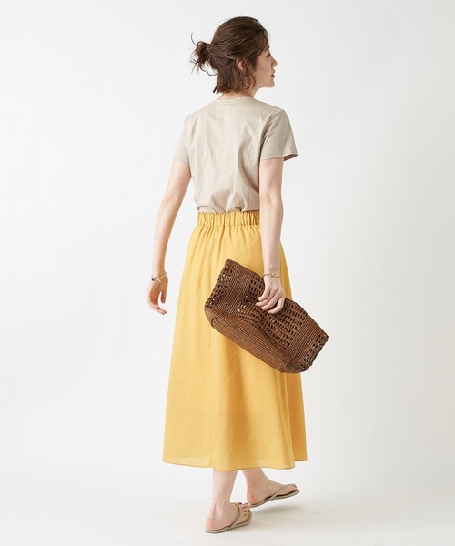 RIVE DROITE（リヴドロワ）の「スパンローンラップスカート（スカート・レディース・ベージュ/イエロー・38/36）」の7枚目の写真