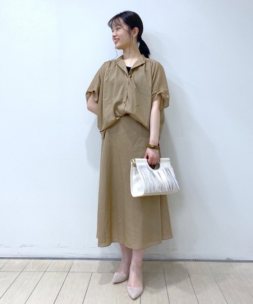 RIVE DROITE（リヴドロワ）の「スパンローンラップスカート（スカート・レディース・ベージュ/イエロー・38/36）」の3枚目の写真