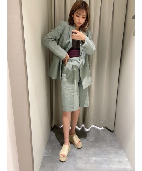 THROW by SLY（スローバイスライ）の「THROW MANISH CULOTTE マニッシュ キュロット パンツ（スラックス・レディース・ミント/オレンジ・1/2/0）」の14枚目の写真