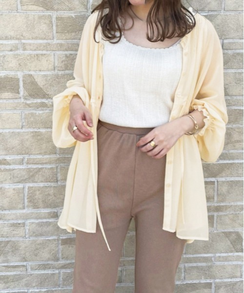 apres jour clair（アプレジュールクレア）の「【apres jour clair】clairカジュアルスタイル３点SET【ZOZOTOWN限定アイテム】（シャツ/ブラウス・レディース・モカ/アイボリー/オフホワイト・X-LARGE/フリー）」の14枚目の写真