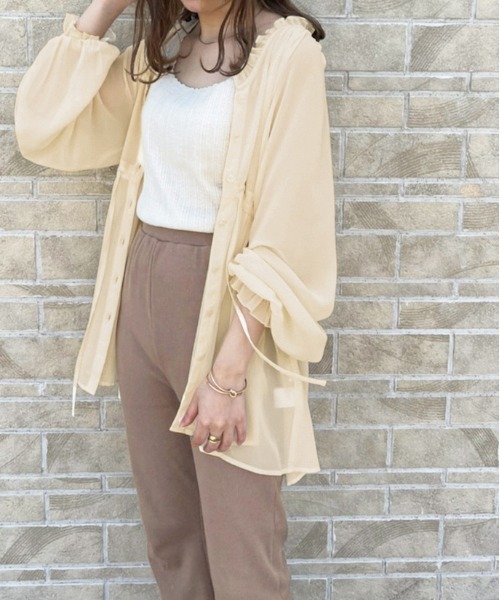 apres jour clair（アプレジュールクレア）の「【apres jour clair】clairカジュアルスタイル３点SET【ZOZOTOWN限定アイテム】（シャツ/ブラウス・レディース・モカ/アイボリー/オフホワイト・X-LARGE/フリー）」の15枚目の写真