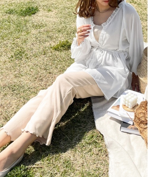 apres jour clair（アプレジュールクレア）の「【apres jour clair】clairカジュアルスタイル３点SET【ZOZOTOWN限定アイテム】（シャツ/ブラウス・レディース・モカ/アイボリー/オフホワイト・X-LARGE/フリー）」の9枚目の写真